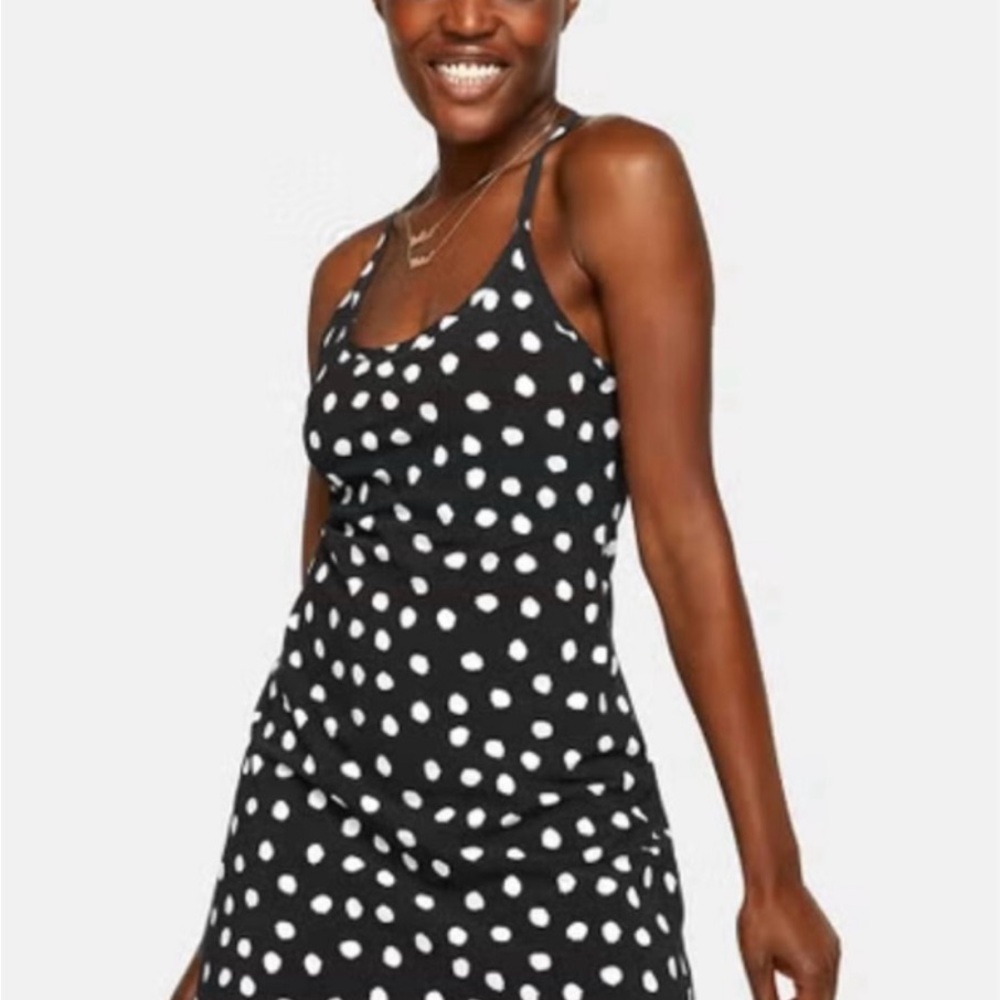 Outdoor Voices Black Polka Dot Exercise Dress